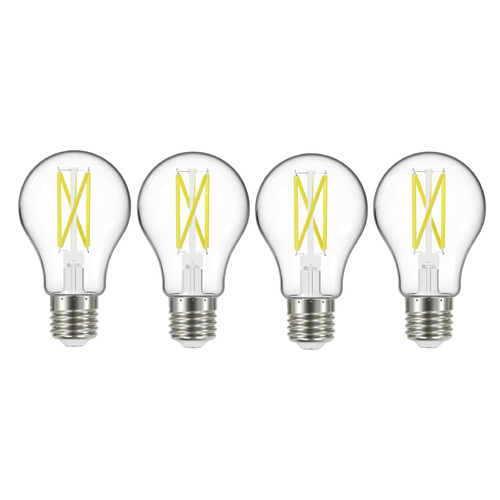 10.5W A19 2700K Clear LED Bulbs 4-Pack by Satco Lighting