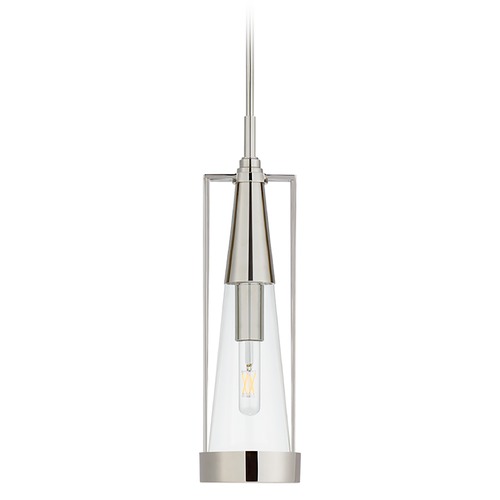 Visual Comfort Signature Collection Thomas OBrien Calix Pendant in Polished Nickel by Visual Comfort Signature TOB5275PNCG