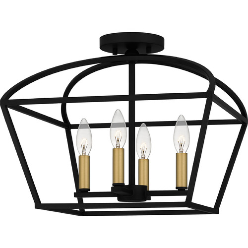 Quoizel Lighting Concho Bay Semi-Flush Mount in Matte Black by Quoizel Lighting COB1716MBK