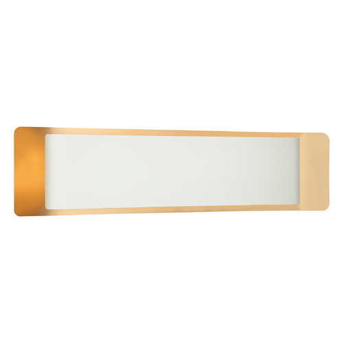 Kumilo White & Aged Gold Brass LED Vertical Bathroom Light by Matteo Lighting