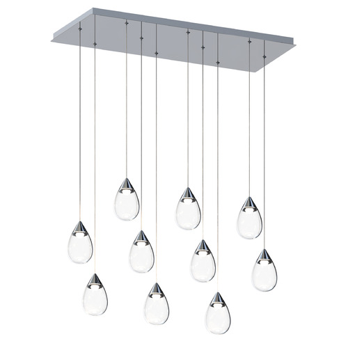Dewdrop Polished Chrome LED Multi-Light Pendant by ET2 Lighting