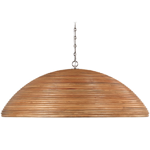 Linnea Polished Nickel Natural Ribbon Glass Flush Mount Light