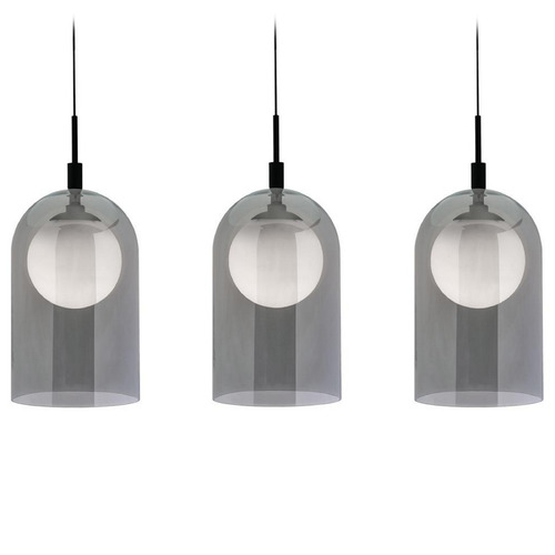 Afx Lighting Kiran Black LED Multi-Light Pendant with Bowl / Dome Shade