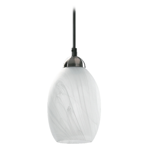 Satin Nickel Mini Pendant with Oval Shade by Quorum Lighting