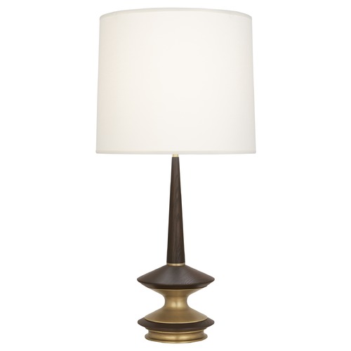 Fletcher Warm Brass with Dark Walnut Table Lamp by Robert Abbey
