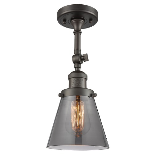 Innovations Lighting Innovations Lighting Small Cone Oil Rubbed Bronze Semi-Flushmount Light 201F-OB-G63