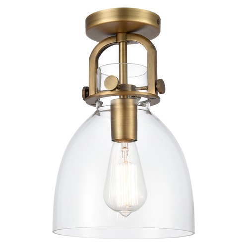 Innovations Lighting Innovations Lighting Newton Brushed Brass Semi-Flushmount Light 412-1F-BB-8CL