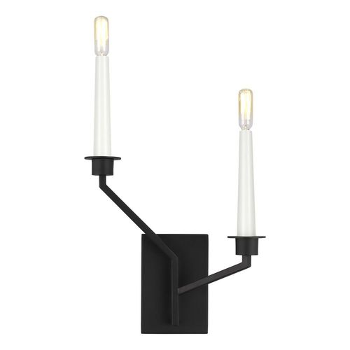 Generation Lighting ED Ellen-DeGeneres Hopton Left Double Sconce in Midnight Black by Generation Lighting EW1082MBK