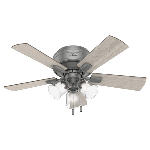Crestfield Matte Silver LED Ceiling Fan by Hunter Fan Company