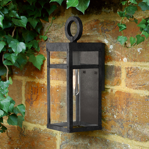Porter Small Aged Zinc LED Outdoor Wall Light by Hinkley Lighting