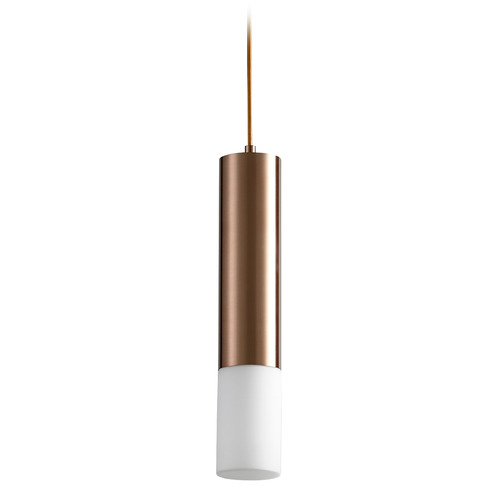 Opus Glass LED Pendant in Satin Copper by Oxygen Lighting