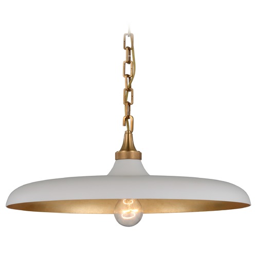 Visual Comfort Signature Collection Thomas OBrien Piatto Pendant in Brass & White by Visual Comfort Signature TOB5115HABPW