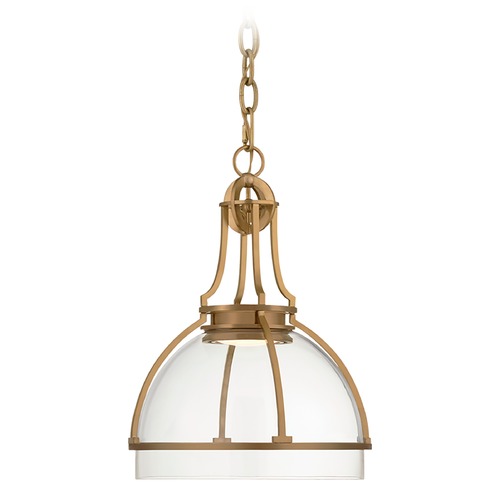 Chapman & Myers Gracie LED Dome Pendant in Brass by Visual Comfort Signature