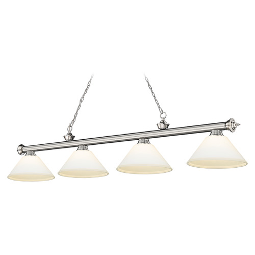 Z-Lite Cordon Brushed Nickel Billiard Light by Z-Lite 2306-4BN-AMO14