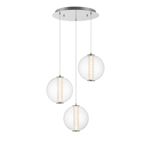 Eurofase Lighting Atomo 3-Light LED Chandelier in Chrome by Eurofase 45736-018