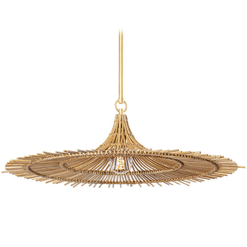 Troy Lighting Costa Mesa Vintage Gold Leaf Pendant Light with Coolie Shade
