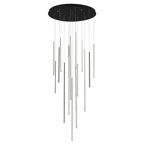 Kuzco Lighting Chute Black LED Multi-Light Pendant with Cylindrical Shade
