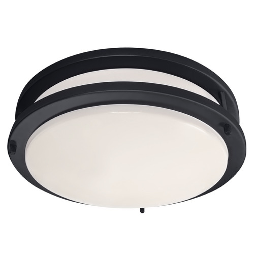 Passage 15-Inch LED Flush Mount in Matte Black by Design Classics