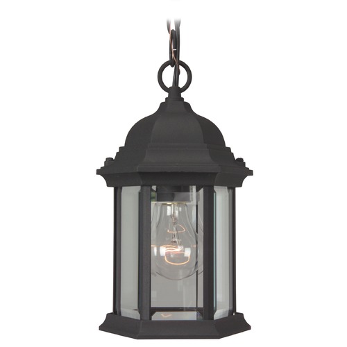 Hex Style Matte Black Outdoor Hanging Light by Craftmade Lighting