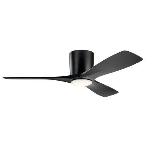 Volos 48-Inch Hugger LED Fan in Satin Black by Kichler Lighting