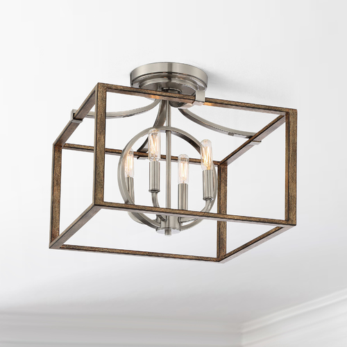 Minka Lavery Country Estates Sun Faded Wood with Brush Nickel Semi-Flush Mount by Minka Lavery 4013-280