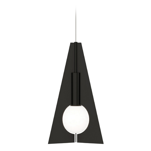 Visual Comfort Modern Collection Visual Comfort Modern Collection Orbel Nightshade Black LED Mini-Pendant Light with Globe Shade 700FJOBLPB-LED930