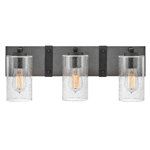 Sawyer 3-Light Vanity Light in Aged Zinc & Black by Hinkley Lighting