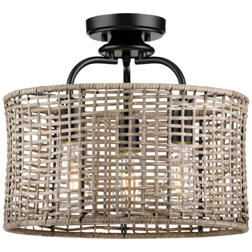 Progress Lighting Lavelle Matte Black Semi-Flushmount Light