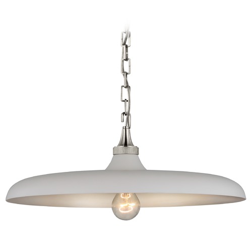 Thomas OBrien Piatto Pendant in Nickel & White by Visual Comfort Signature