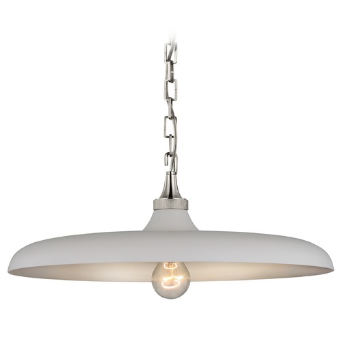 Visual Comfort Signature Collection Thomas OBrien Piatto Pendant in Nickel & White by Visual Comfort Signature TOB5115PNPW