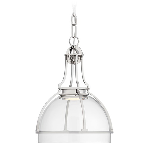 Visual Comfort Signature Collection Chapman & Myers Gracie LED Dome Pendant in Nickel by Visual Comfort Signature CHC5481PNCG