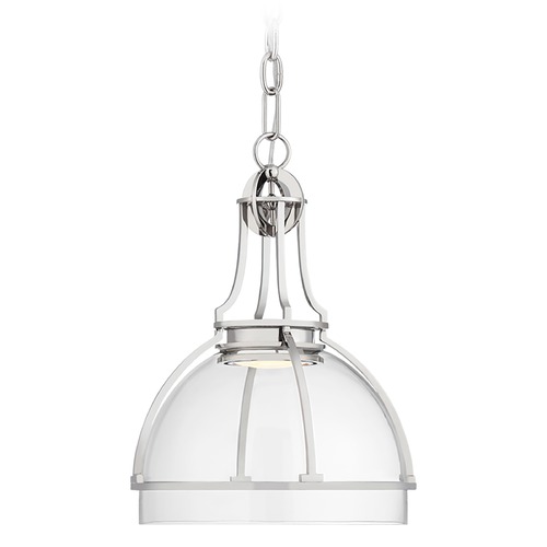 Chapman & Myers Gracie LED Dome Pendant in Nickel by Visual Comfort Signature