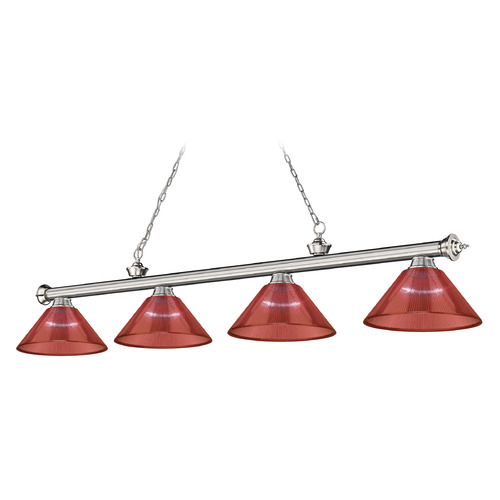 Z-Lite Cordon Brushed Nickel Billiard Light by Z-Lite 2306-4BN-ARBG