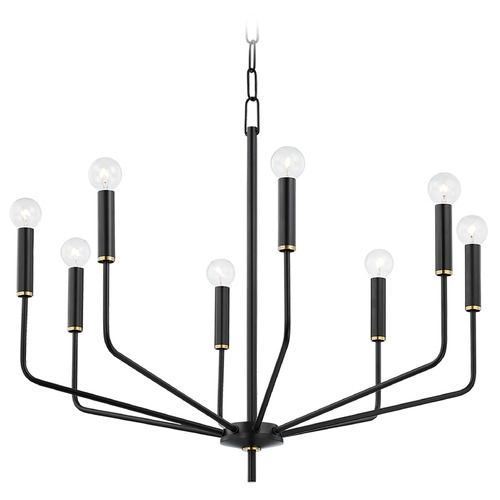 Mitzi by Hudson Valley Mitzi Hudson Brass and Black 8-Light Chandelier H516808-AGB/SBK