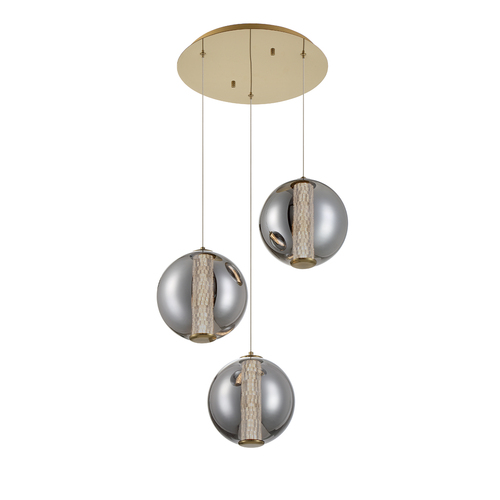 Eurofase Lighting Atomo 3-Light LED Chandelier in Gold by Eurofase 45736-024