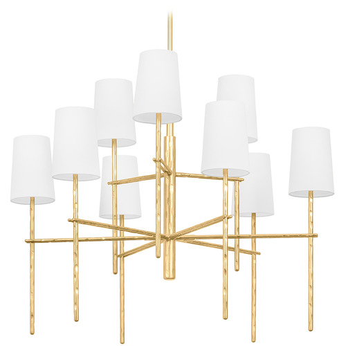 Troy Lighting River Vintage Gold Leaf Chandelier
