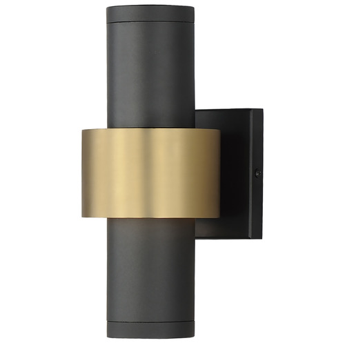 ET2 Lighting Reveal Medium Outdoor Black & Gold LED Outdoor Wall Light by ET2 Lighting E34754-BKGLD