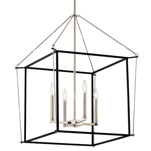 Eisley 4-Light Pendant in Polished Nickel & Black by Kichler Lighting