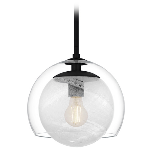 Quoizel Lighting Quoizel Lighting Eslinger Matte Black Mini-Pendant Light with Globe Shade QPP6774MBK