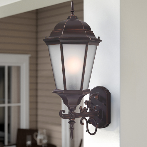 Large Coach Outdoor Wall Light in Bronze - 22-3/4 Inches Tall