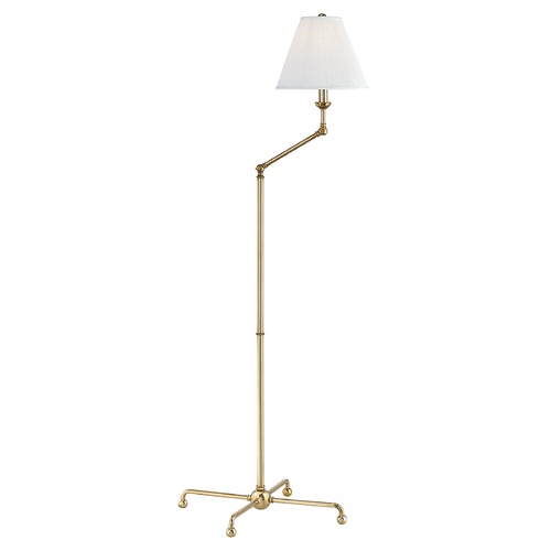 Classic No. 1 Aged Brass Swing Arm Floor Lamp by Hudson Valley Lighting
