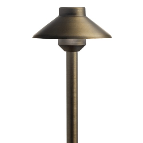 Short Stepped Dome 15-Inch 12V LED Path Light in Centennial Brass 3000K by Kichler Lighting