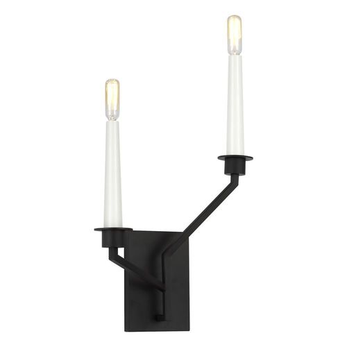 Generation Lighting ED Ellen-DeGeneres Hopton 2-Light Midnight Black Modern Sconce by Generation Lighting EW1092MBK