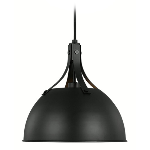 Visual Comfort Studio Collection Rockland Midnight Black Pendant Light with Bowl / Dome Shade
