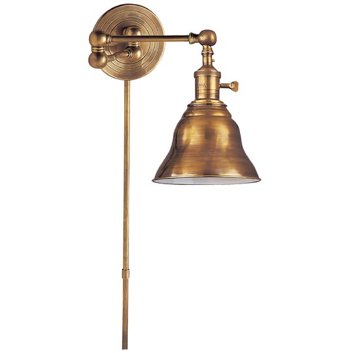 Visual Comfort Signature Collection E.F. Chapman Boston Swing Arm in Antique Brass by Visual Comfort Signature SL2920HABSLEHAB