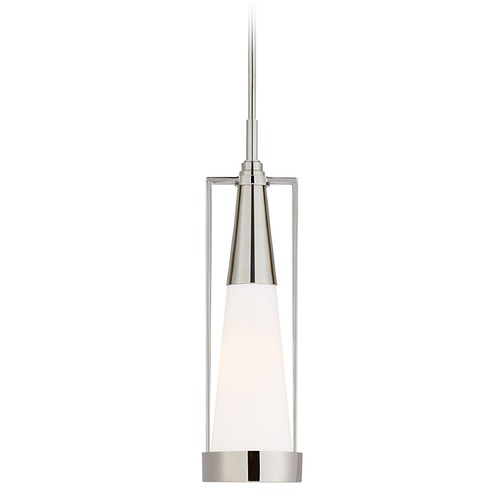Visual Comfort Signature Collection Thomas OBrien Calix Pendant in Polished Nickel by Visual Comfort Signature TOB5275PNWG