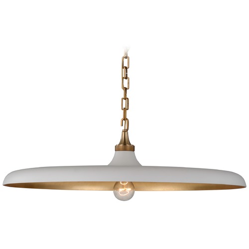 Thomas OBrien Piatto Pendant in Brass & White by Visual Comfort Signature