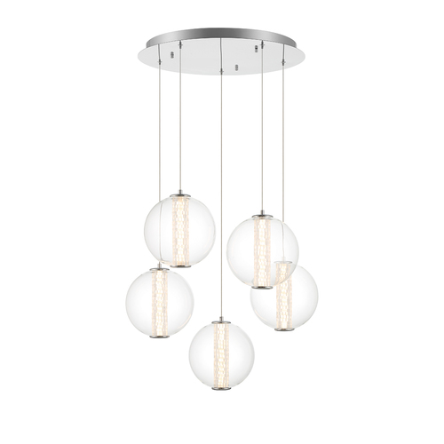 Eurofase Lighting Atomo 5-Light LED Chandelier in Chrome by Eurofase 45737-015