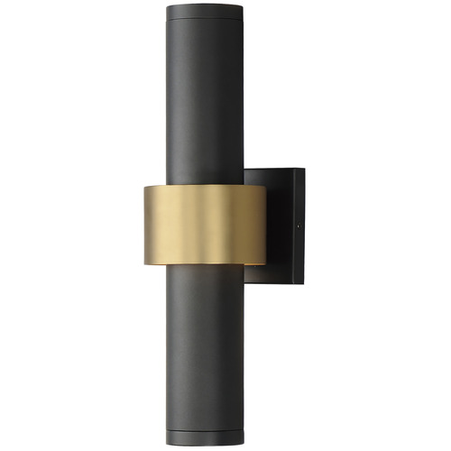 Reveal Large Outdoor Black & Gold LED Outdoor Wall Light by ET2 Lighting