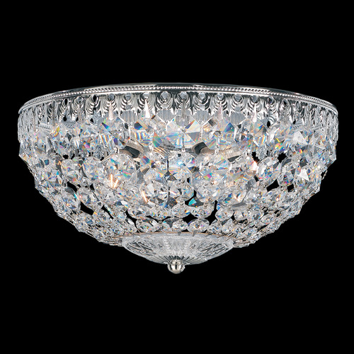 Schonbek Worldwide Lighting Petit Crystal Polished Silver Flushmount Light
